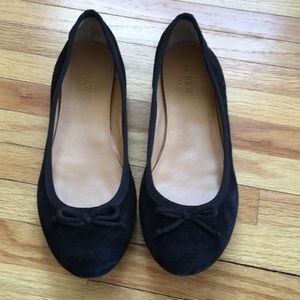 J.Crew Black Suede Ballet Flats